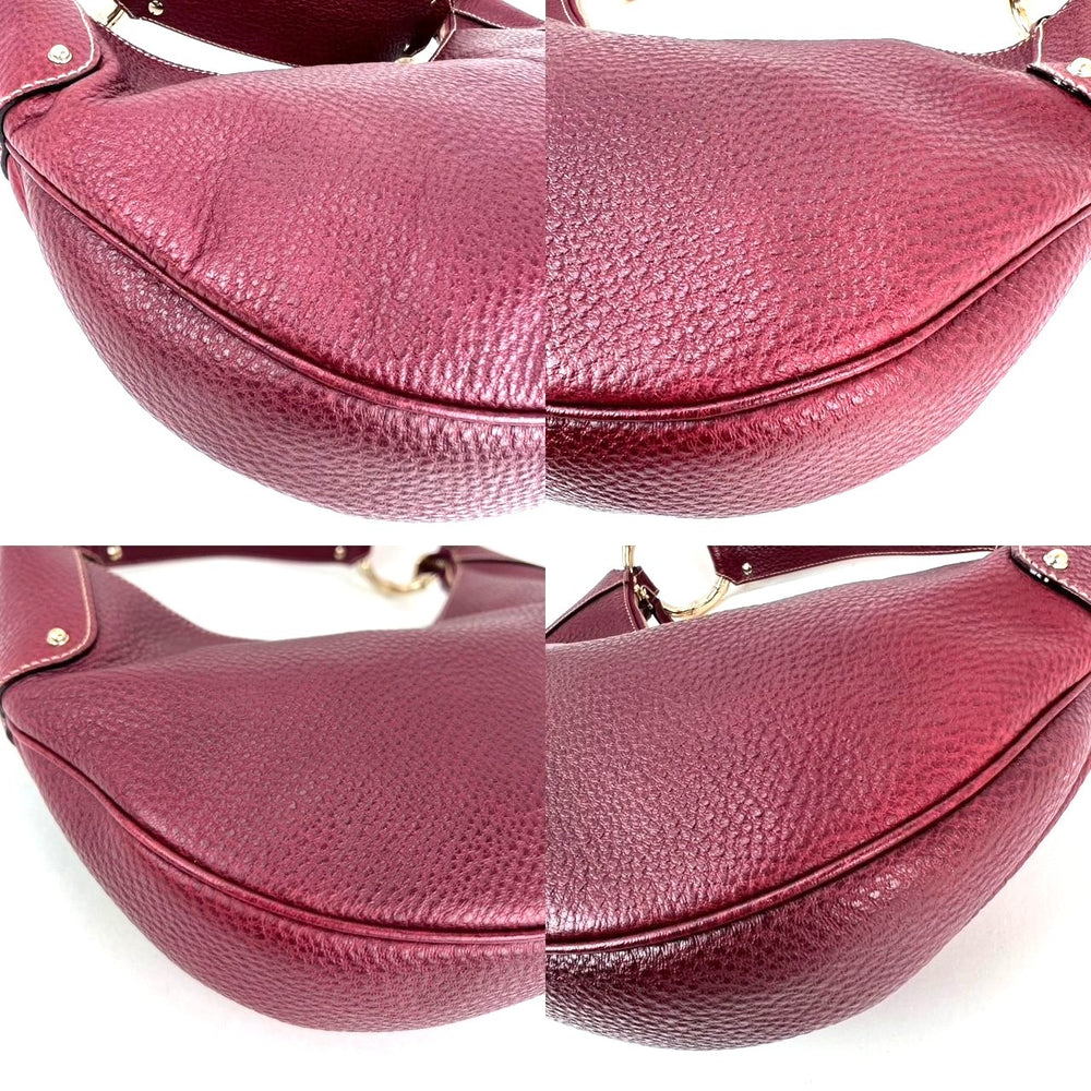 
                  
                    Gucci Half Moon Burgundy Leather Bamboo Ring Hobo Bag
                  
                