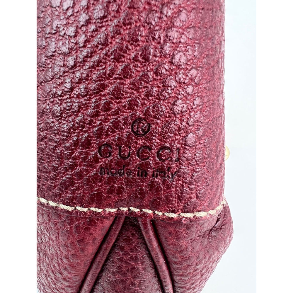 
                  
                    Gucci Half Moon Burgundy Leather Bamboo Ring Hobo Bag
                  
                