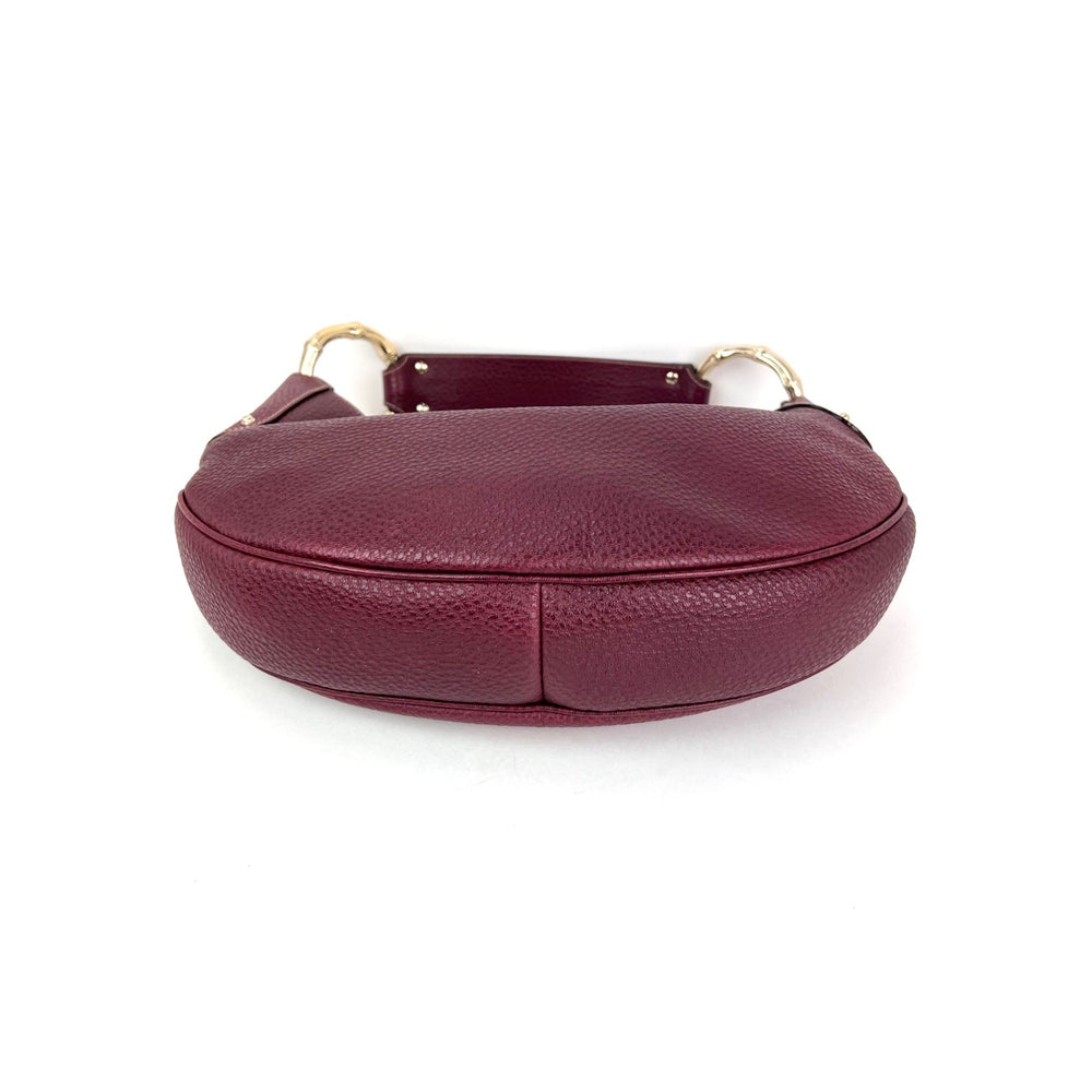 
                  
                    Gucci Half Moon Burgundy Leather Bamboo Ring Hobo Bag
                  
                