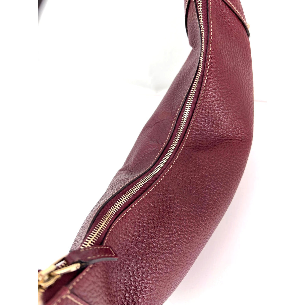 
                  
                    Gucci Half Moon Burgundy Leather Bamboo Ring Hobo Bag
                  
                