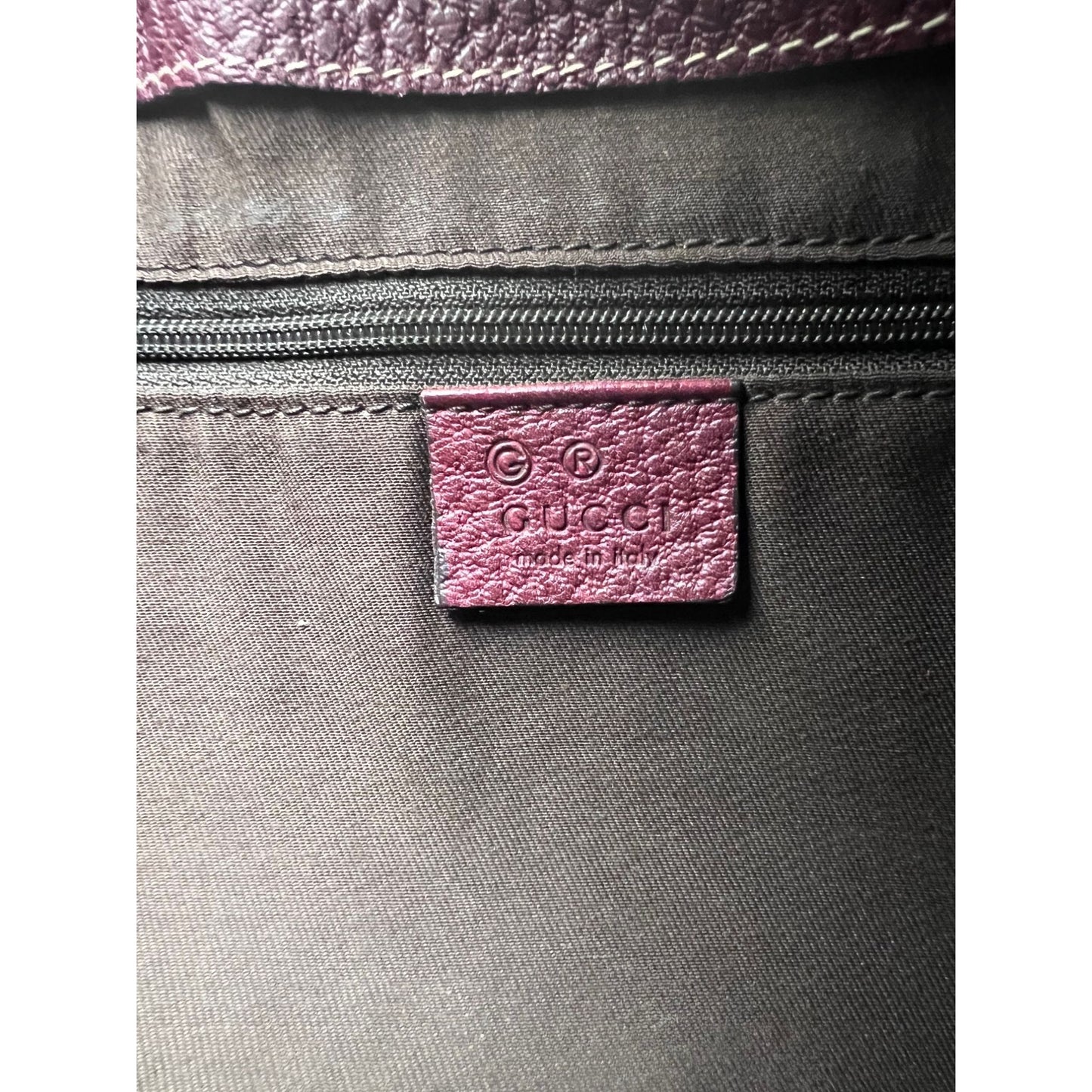 
                  
                    Gucci Half Moon Burgundy Leather Bamboo Ring Hobo Bag
                  
                