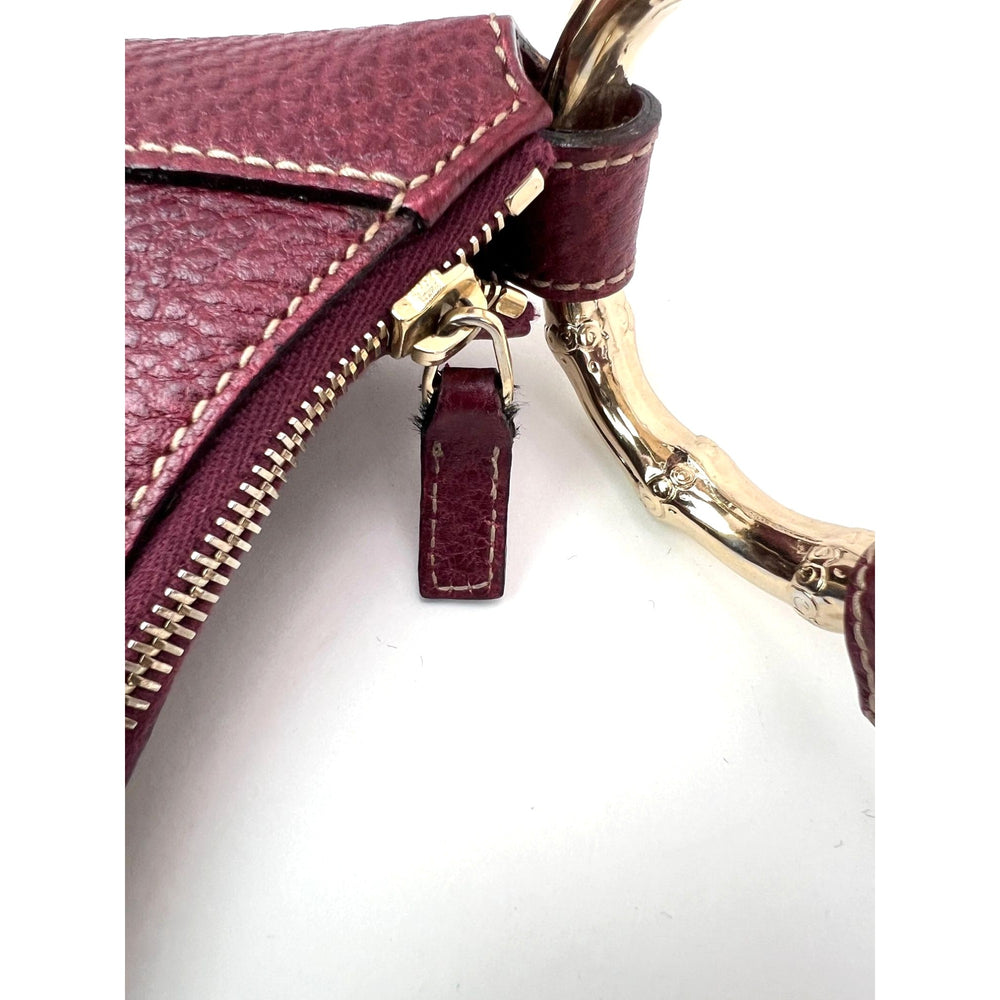 
                  
                    Gucci Half Moon Burgundy Leather Bamboo Ring Hobo Bag
                  
                