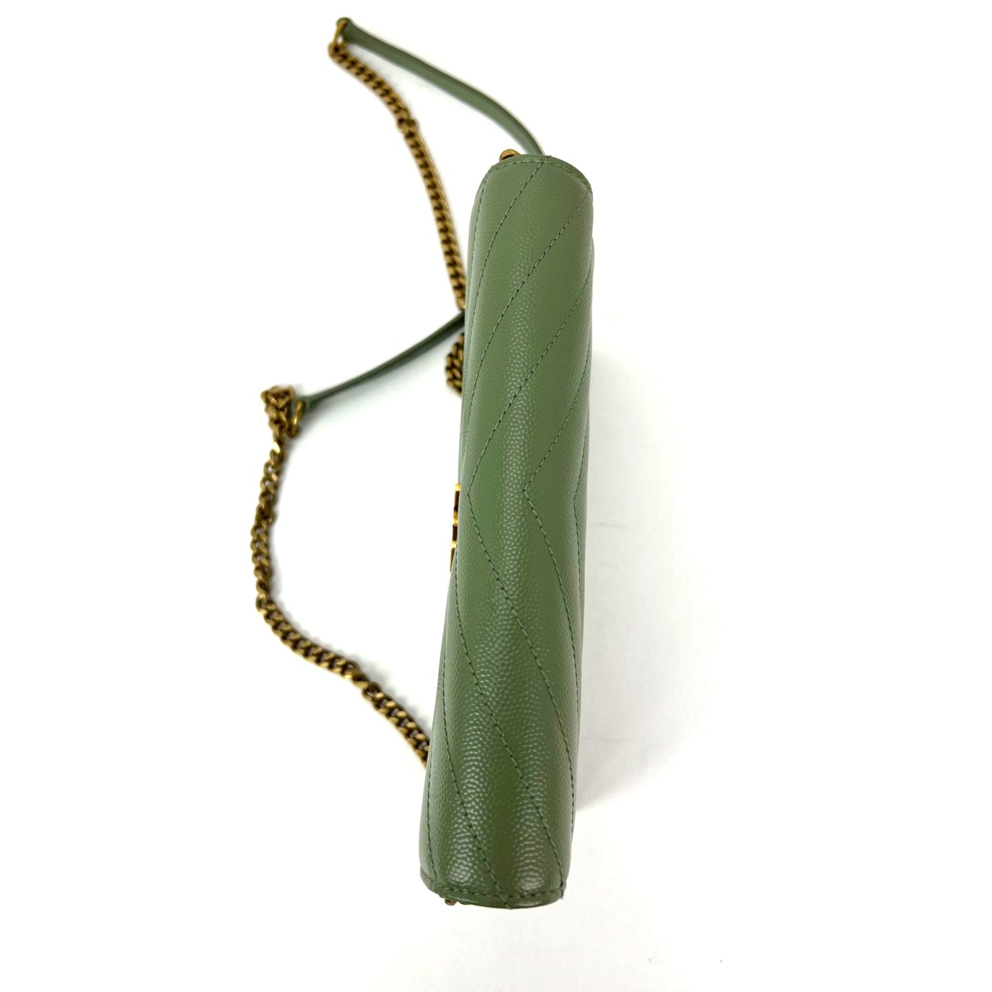 
                  
                    Saint Laurent Green Leather Envelope Chain Shoulder Bag
                  
                