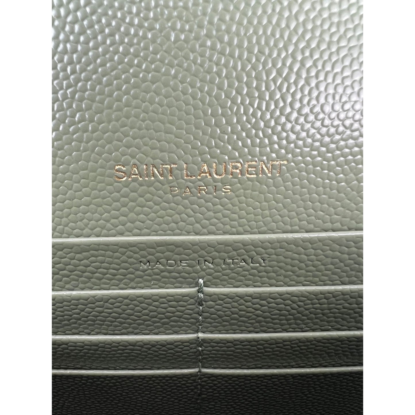 
                  
                    Saint Laurent Green Leather Envelope Chain Shoulder Bag
                  
                