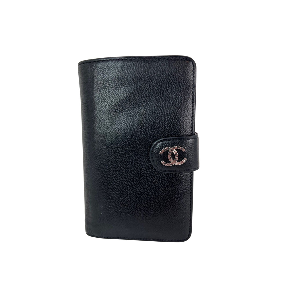 Chanel Caviar Timeless CC Zippered Pocket Black Wallet