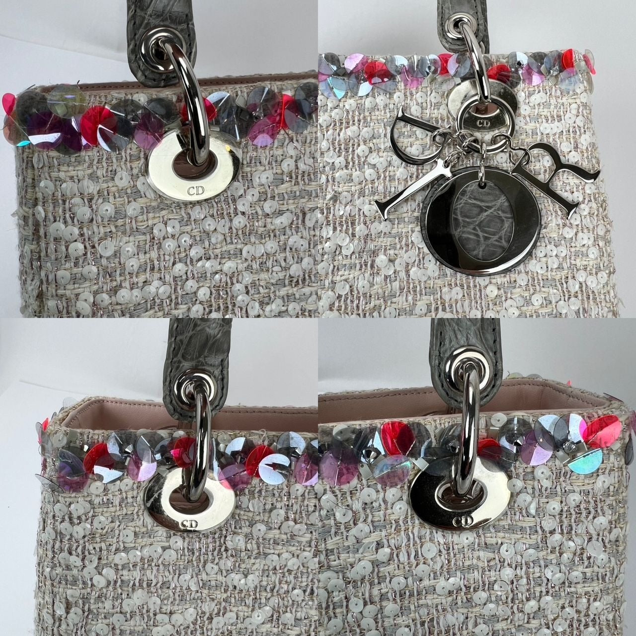 
                  
                    Christian Dior Sequins Tweed Medium Lady Dior Light Pink Bag
                  
                