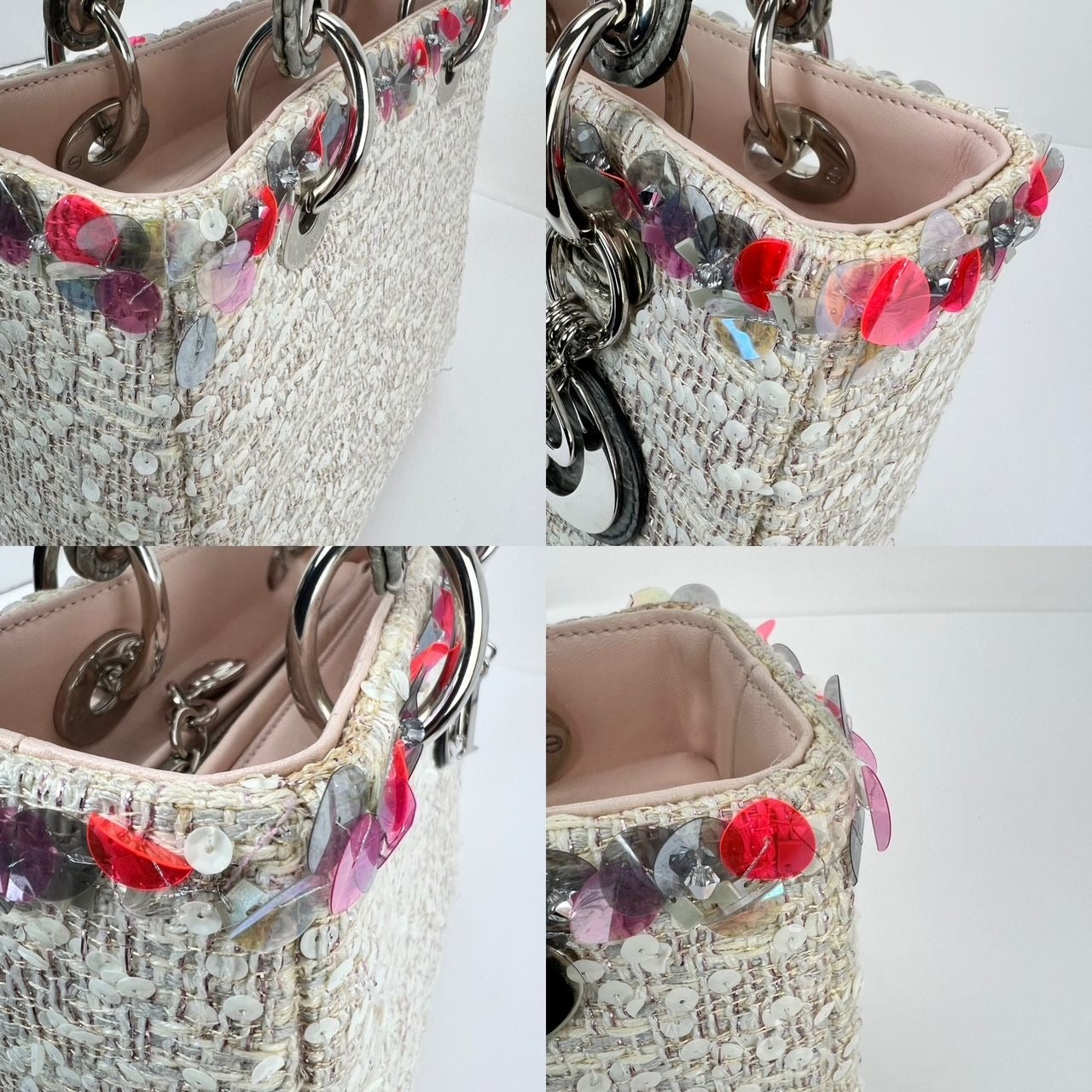 
                  
                    Christian Dior Sequins Tweed Medium Lady Dior Light Pink Bag
                  
                