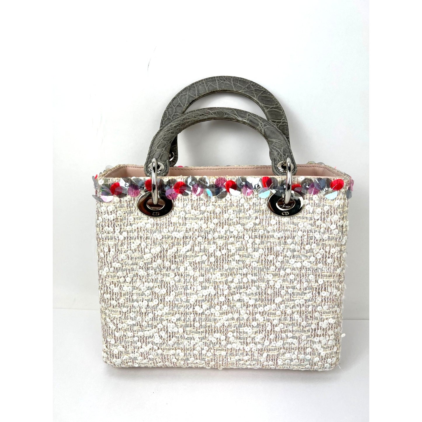 
                  
                    Christian Dior Sequins Tweed Medium Lady Dior Light Pink Bag
                  
                