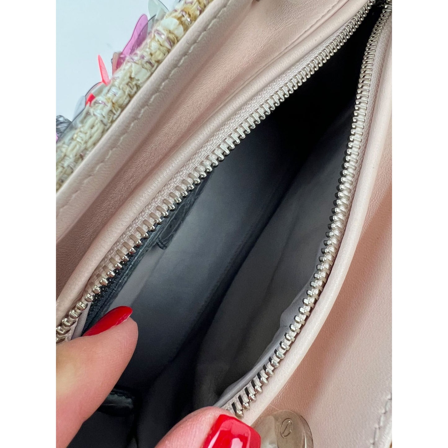 
                  
                    Christian Dior Sequins Tweed Medium Lady Dior Light Pink Bag
                  
                