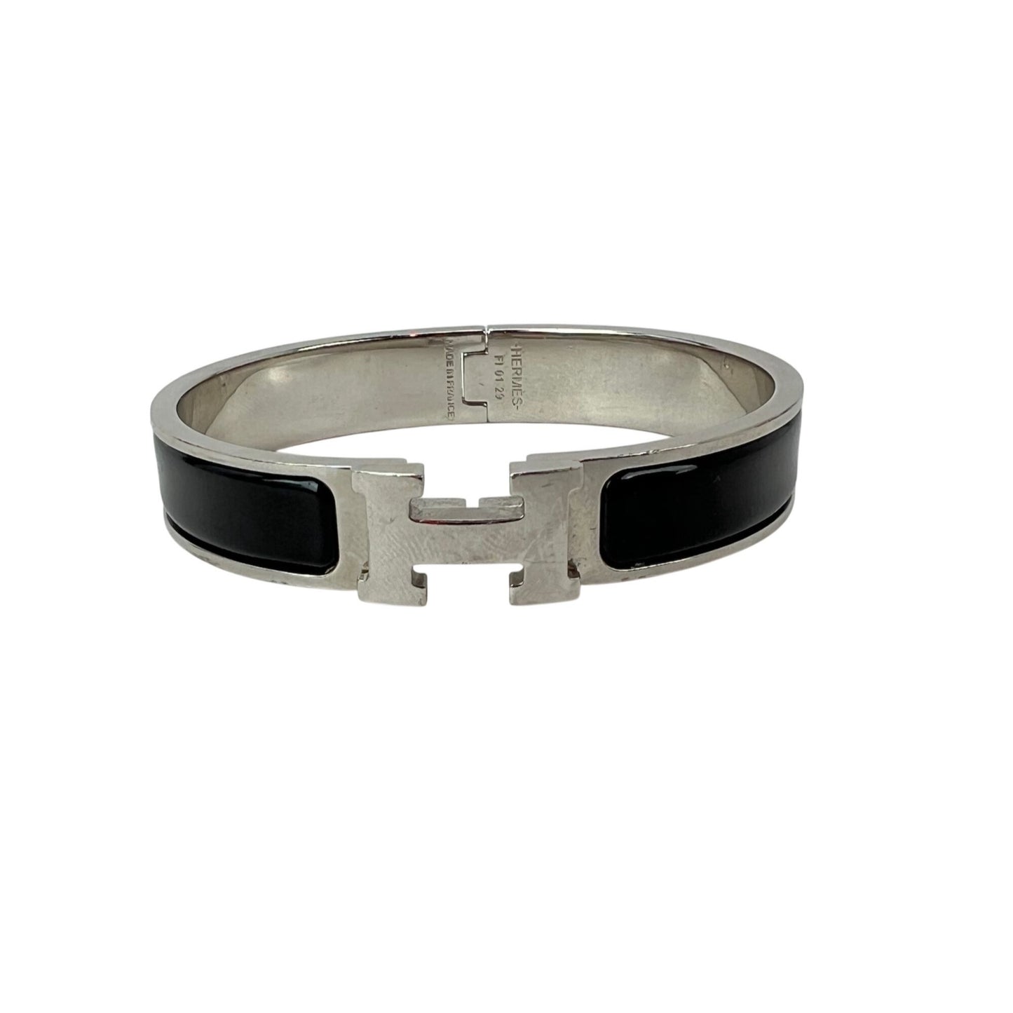 
                  
                    Hermes Clic H Bracelet Narrow Black Silver Finish
                  
                