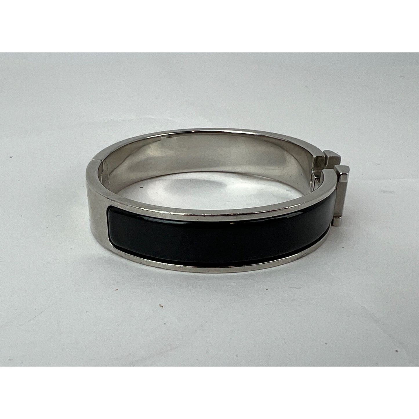
                  
                    Hermes Clic H Bracelet Narrow Black Silver Finish
                  
                