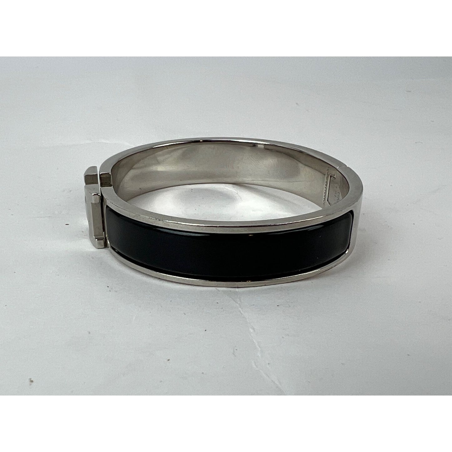 
                  
                    Hermes Clic H Bracelet Narrow Black Silver Finish
                  
                