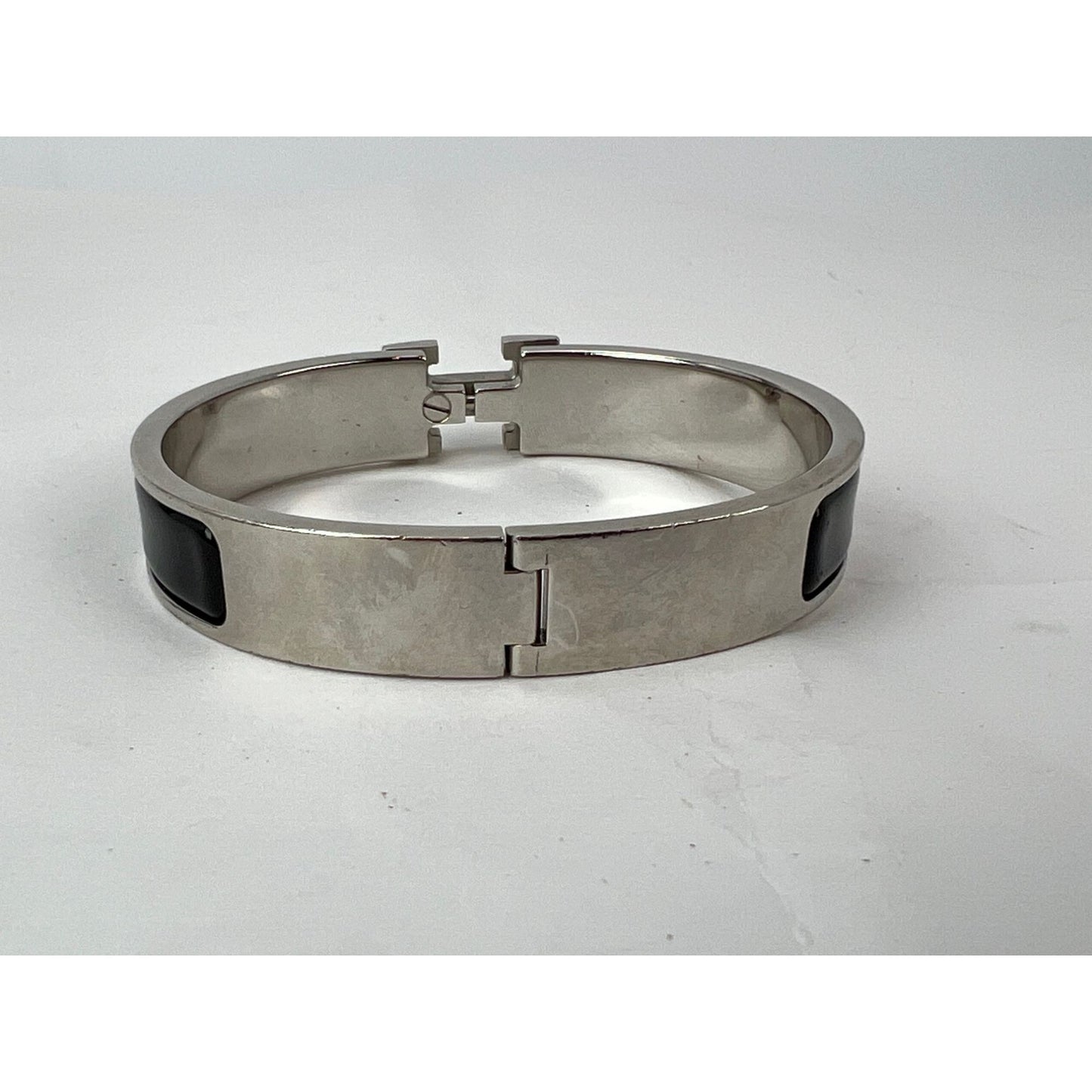 
                  
                    Hermes Clic H Bracelet Narrow Black Silver Finish
                  
                