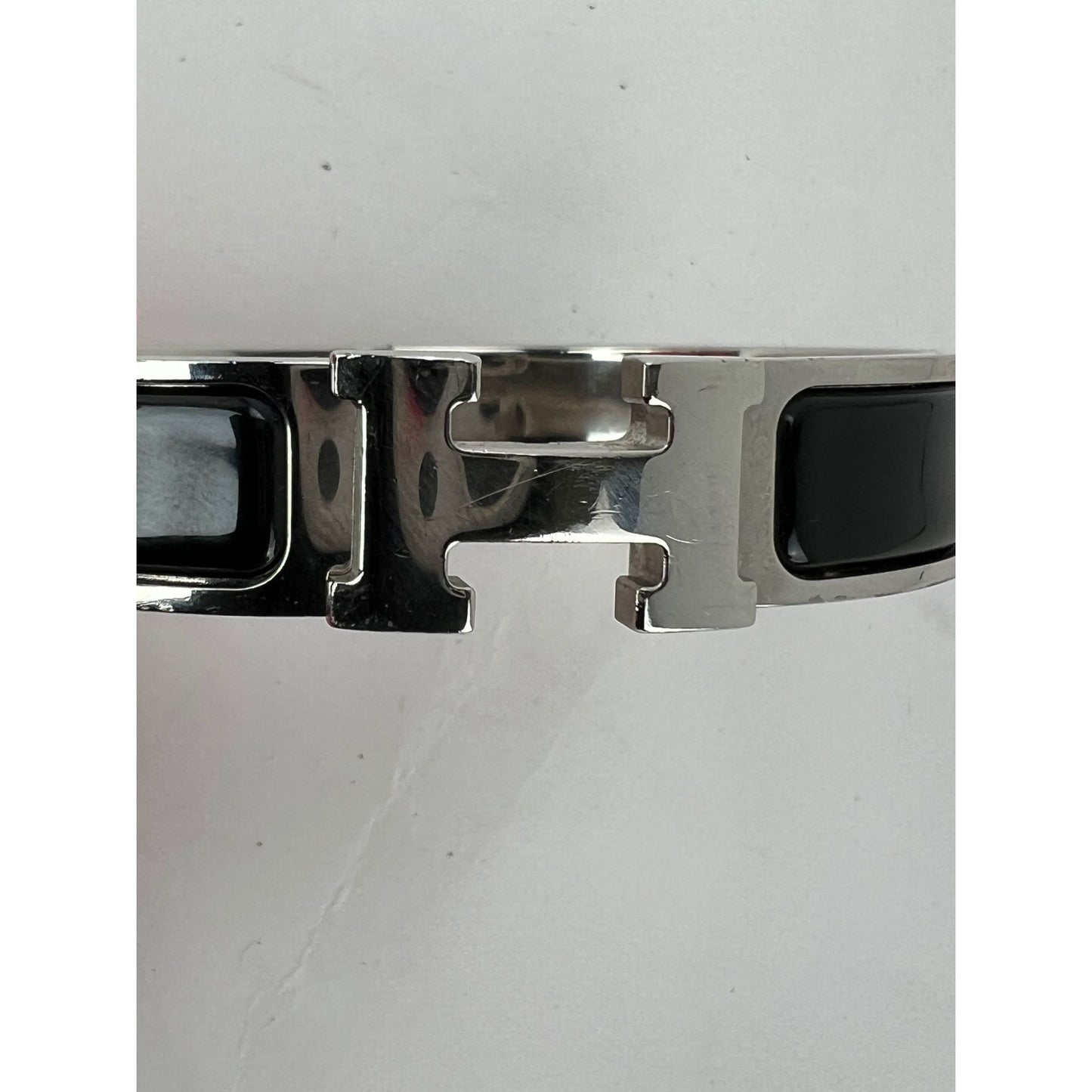 
                  
                    Hermes Clic H Bracelet Narrow Black Silver Finish
                  
                