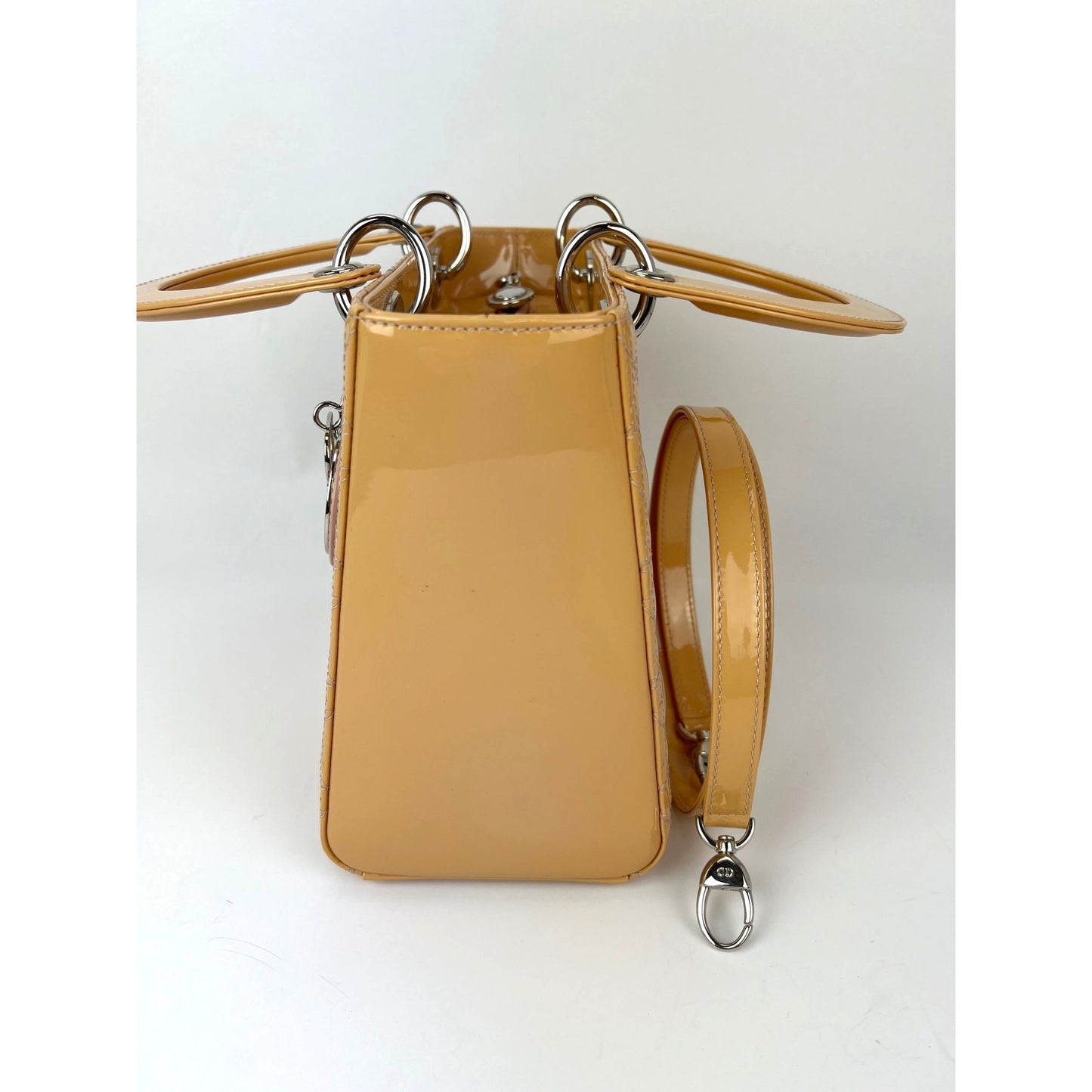 
                  
                    Christian Dior Yellow Patent Leather Cannage Medium Lady Dior Bag
                  
                