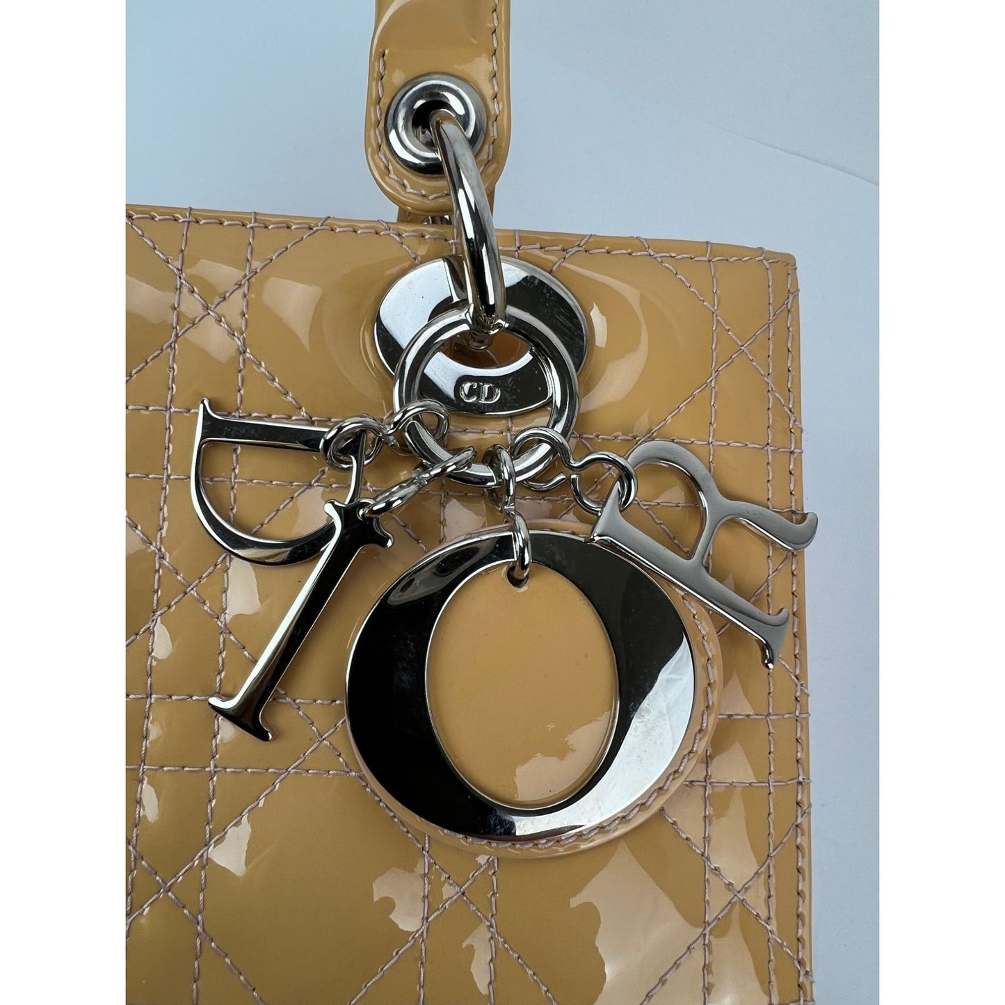 
                  
                    Christian Dior Yellow Patent Leather Cannage Medium Lady Dior Bag
                  
                