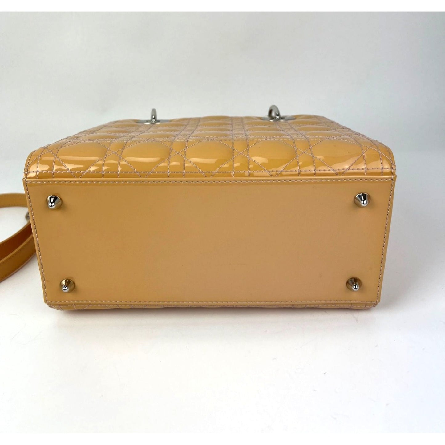 
                  
                    Christian Dior Yellow Patent Leather Cannage Medium Lady Dior Bag
                  
                