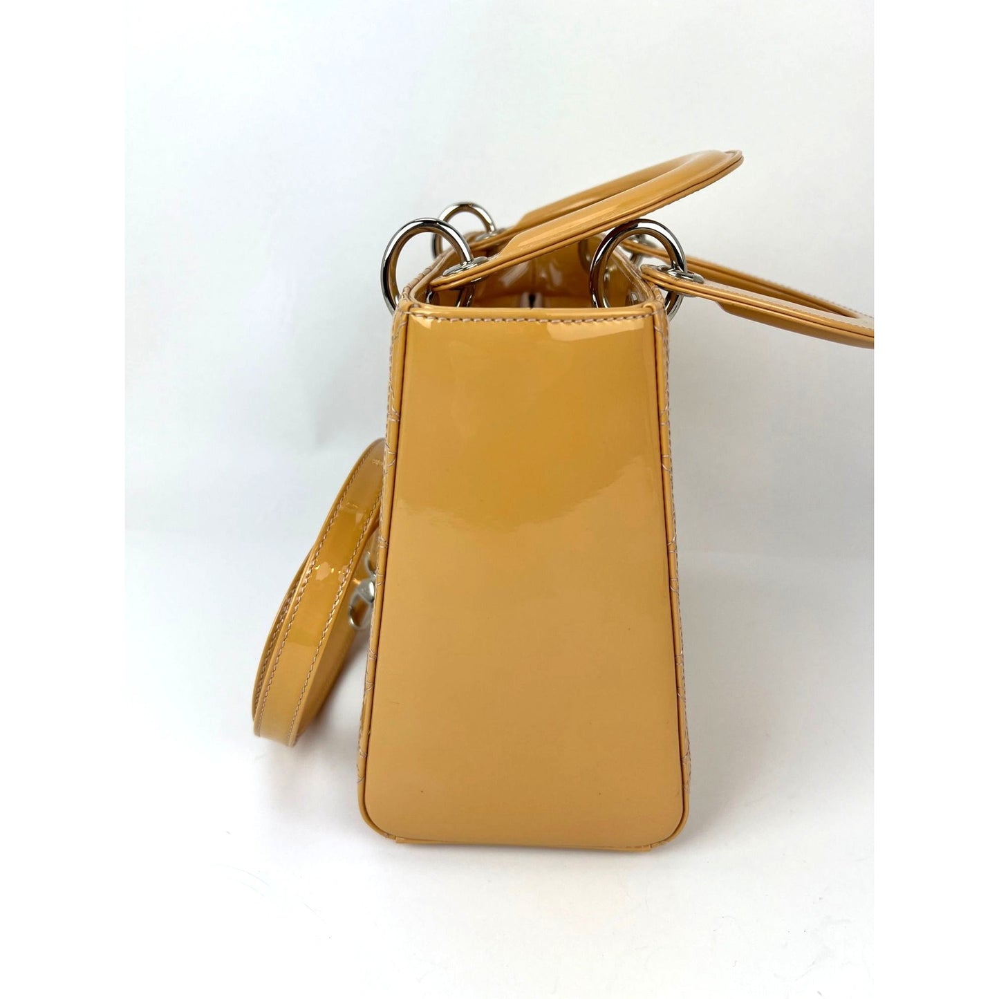 
                  
                    Christian Dior Yellow Patent Leather Cannage Medium Lady Dior Bag
                  
                