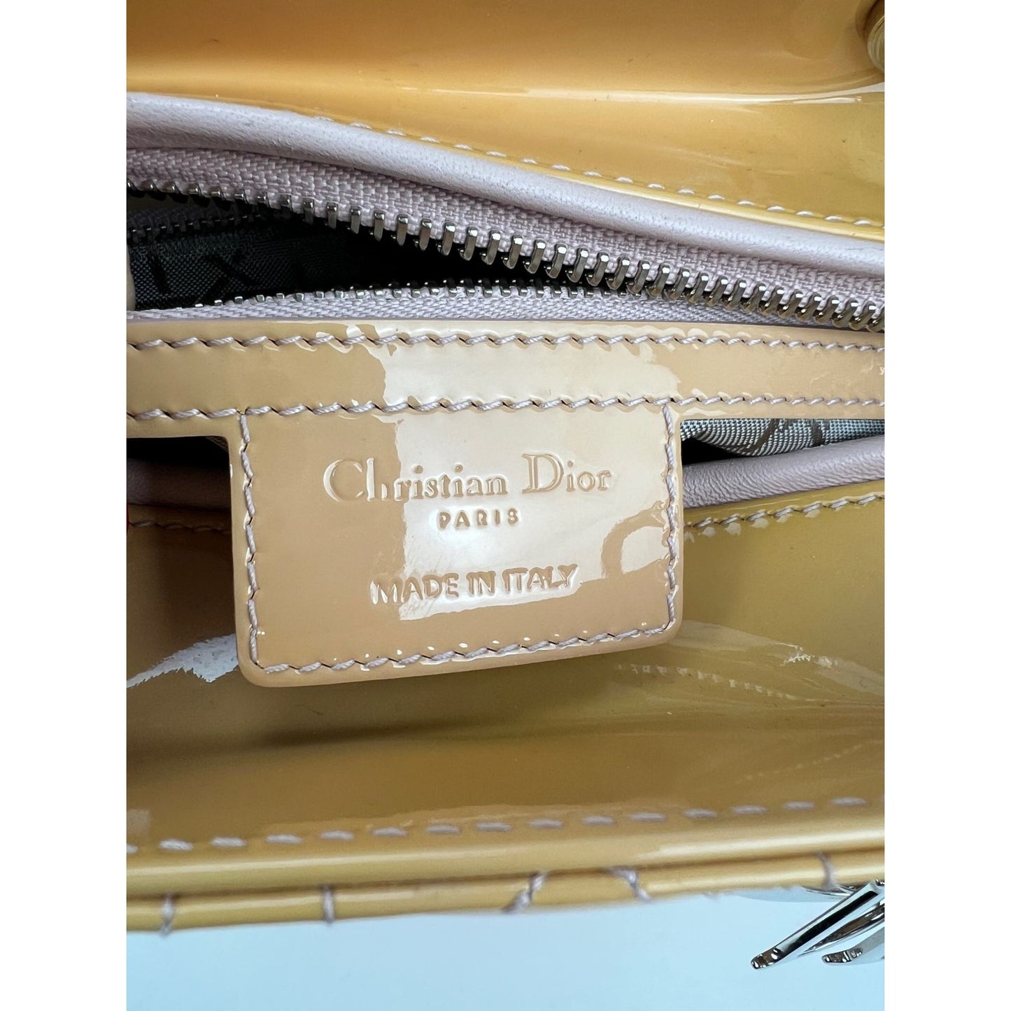 
                  
                    Christian Dior Yellow Patent Leather Cannage Medium Lady Dior Bag
                  
                