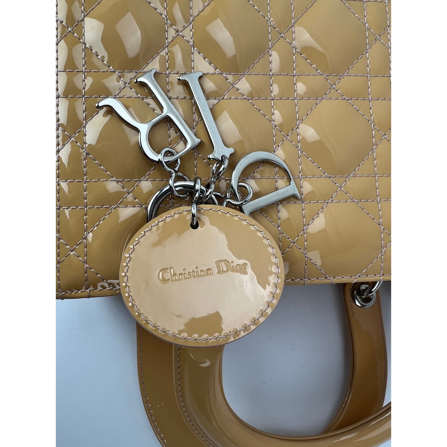 
                  
                    Christian Dior Yellow Patent Leather Cannage Medium Lady Dior Bag
                  
                