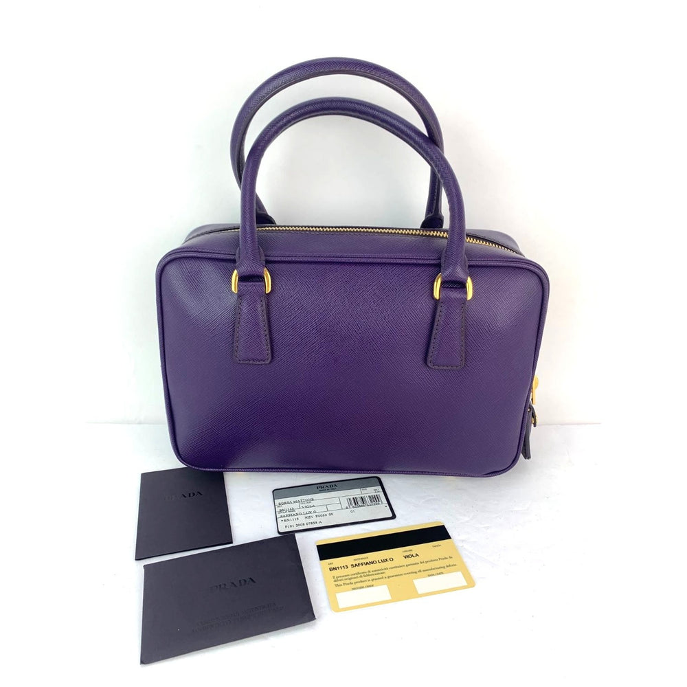 
                  
                    Prada Saffiano Leather Lux Small  Top Handle Viola Purple Handbag
                  
                