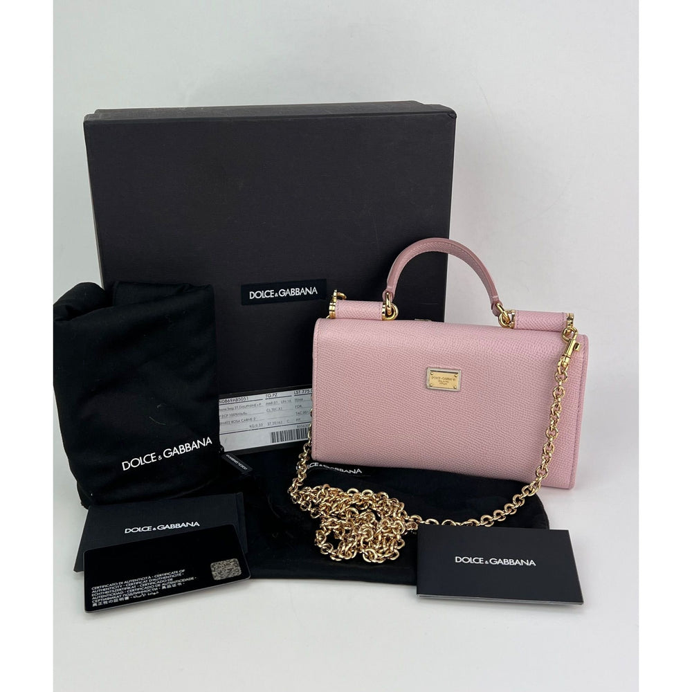 Dolce Gabbana Phone Bag St Dauphine Cartoon Pink Wallet on a Chain