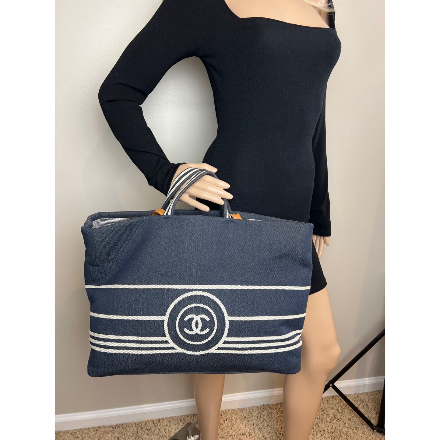 
                  
                    Chanel Denim CC Blue Large Shopping Tote Bag
                  
                
