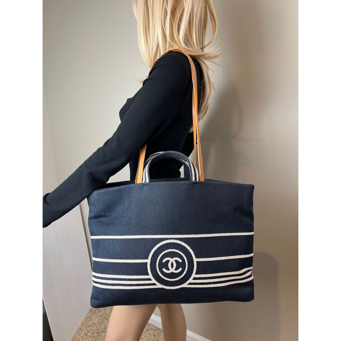 
                  
                    Chanel Denim CC Blue Large Shopping Tote Bag
                  
                