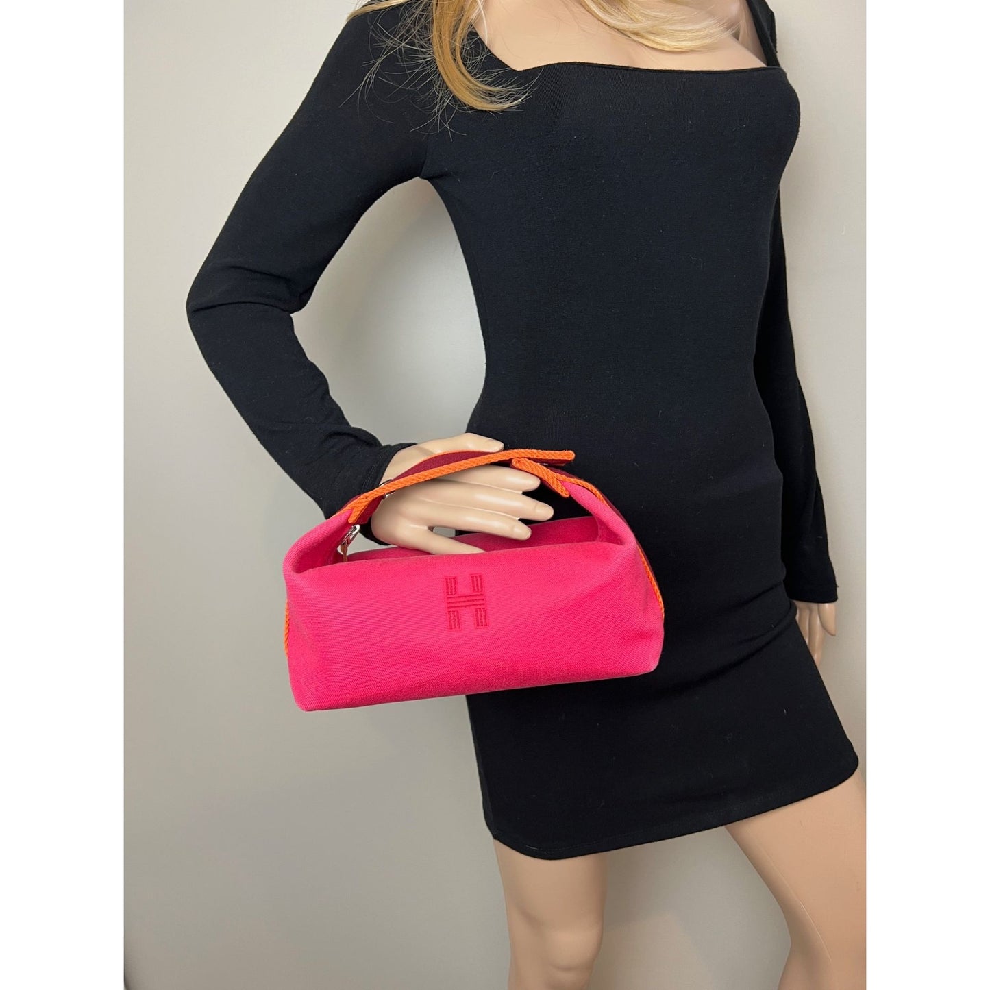 
                  
                    Hermes Small Canvas Bride A-Brac Pink Pouch Bag
                  
                