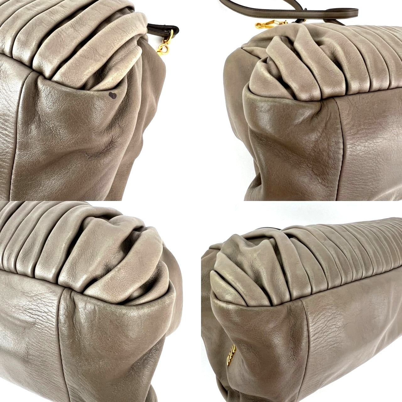 
                  
                    Miu Miu Nappa Plisse Beige Cammeo Bowling Bag Vintage
                  
                