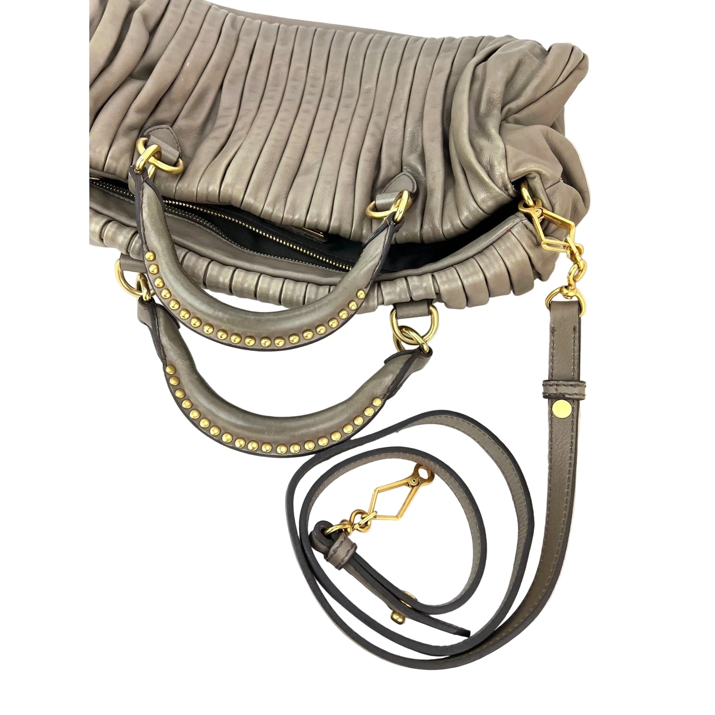 
                  
                    Miu Miu Nappa Plisse Beige Cammeo Bowling Bag Vintage
                  
                