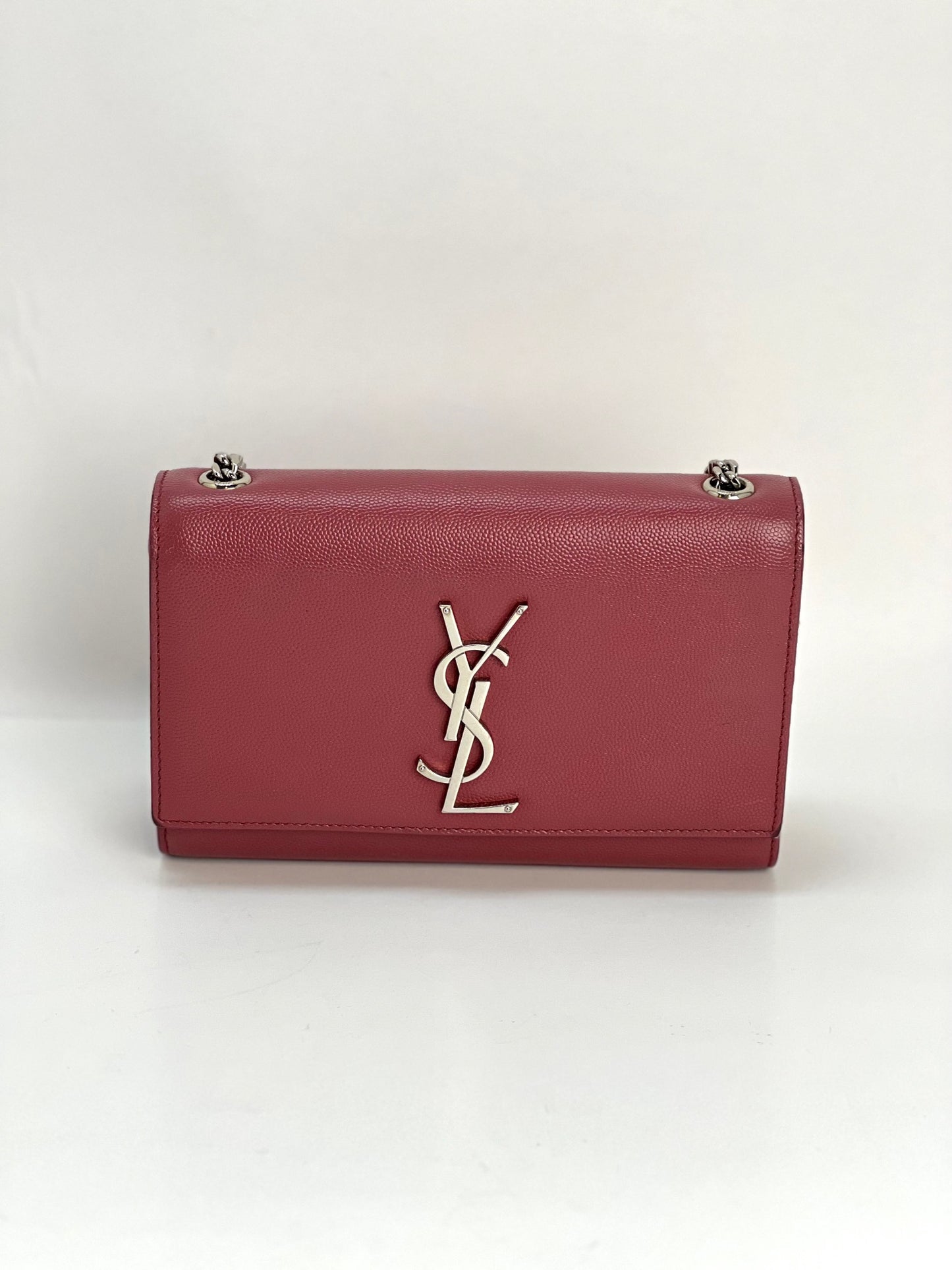 SAINT LAURENT: Kate Monogram bag in grain de poudre leather - Beige