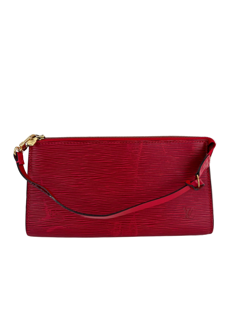 Louis Vuitton Handbag Epi 24 Pochette Accessories Red Leather Crossbody Bag Preowned