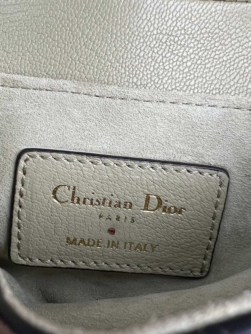 Christian Dior Goatskin Light Green Micro Saddle Bag with Strap