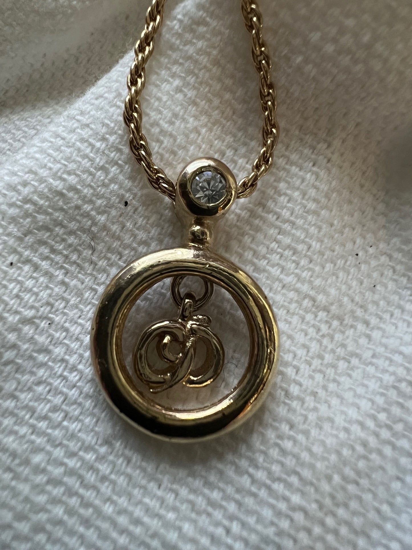 
                  
                    Christian Dior Crystal Diamond Pendant Necklace
                  
                