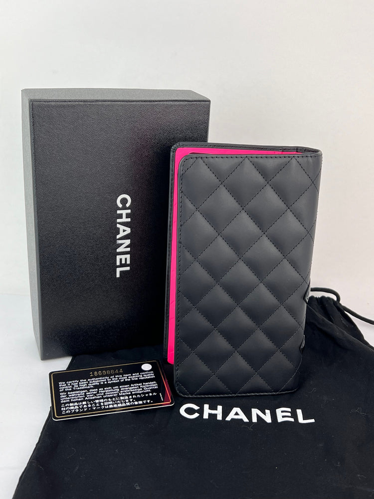 
                  
                    Chanel Cambon Line Bifold Long Black Smooth Leather Wallet Clutch
                  
                