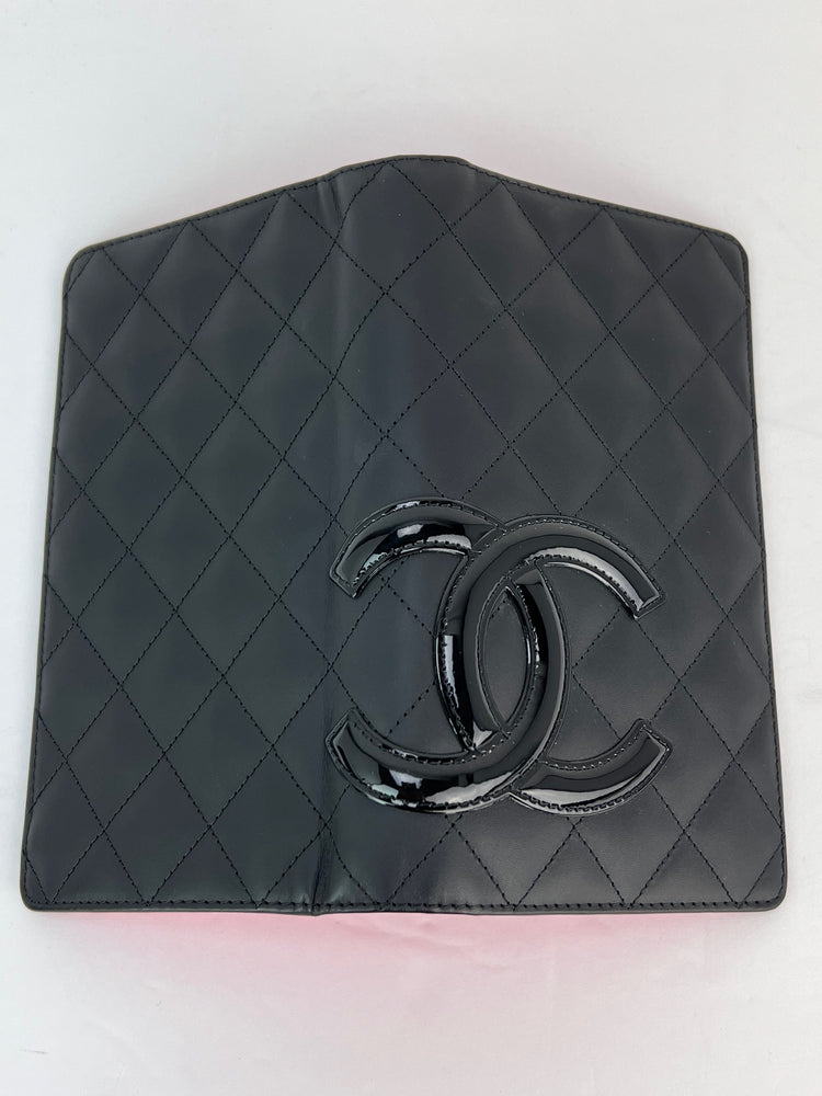 
                  
                    Chanel Cambon Line Bifold Long Black Smooth Leather Wallet Clutch
                  
                