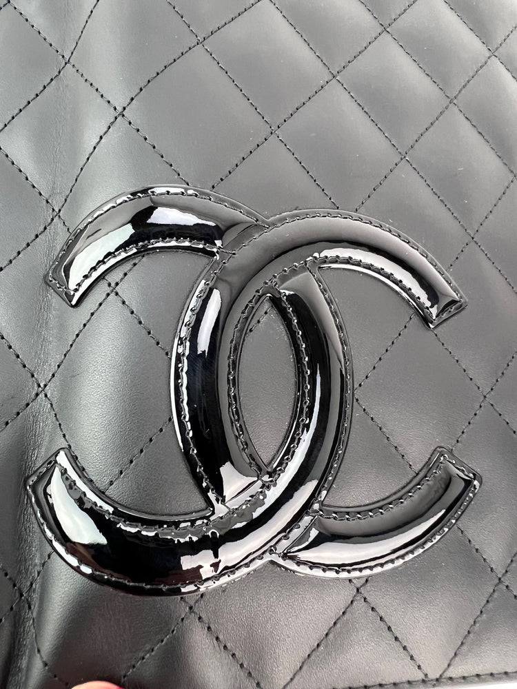 
                  
                    Chanel Cambon Line Bifold Long Black Smooth Leather Wallet Clutch
                  
                