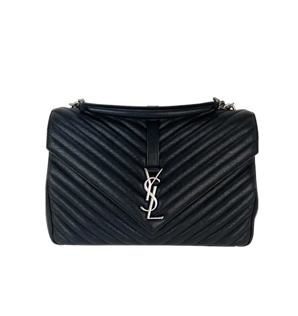 Saint Laurent Messenger Monogram Large College Matelasse Chevron Leather Bag