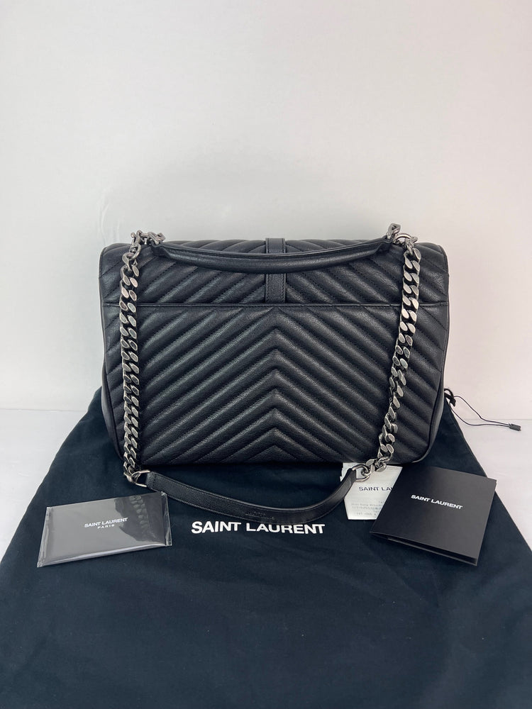 
                  
                    Saint Laurent Messenger Monogram Large College Matelasse Chevron Leather Bag
                  
                