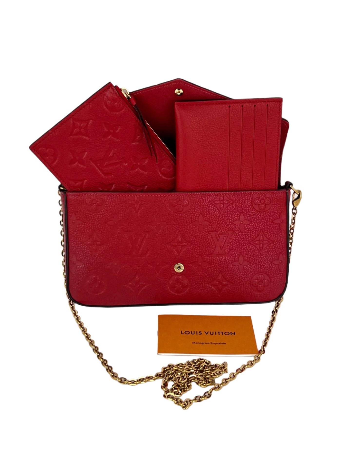 
                  
                    Louis Vuitton Felicie Pochette Red Epi Leather Crossbody Bag
                  
                