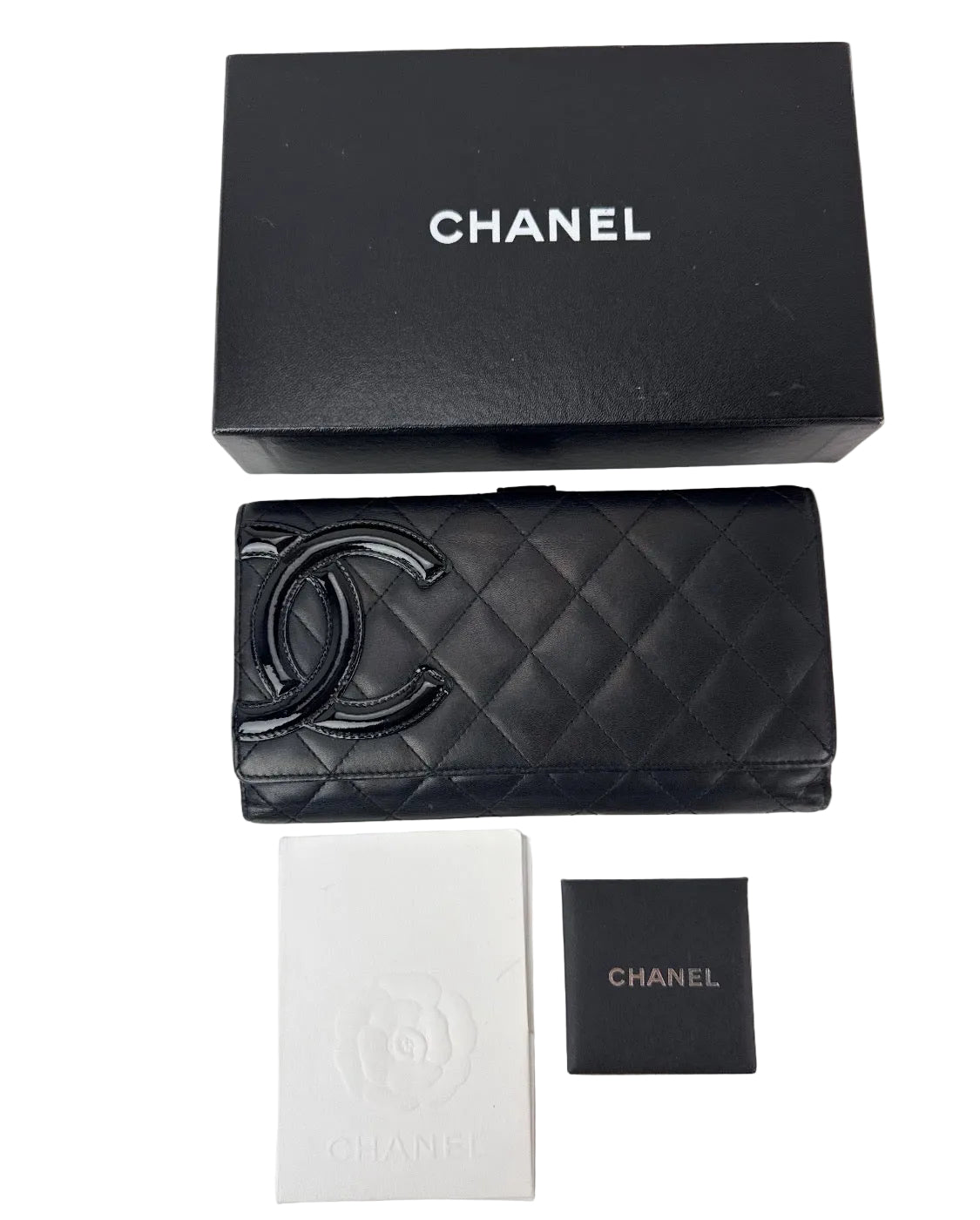 
                  
                    Chanel Cambon Line Bifold Long Black Smooth Leather Wallet Clutch
                  
                