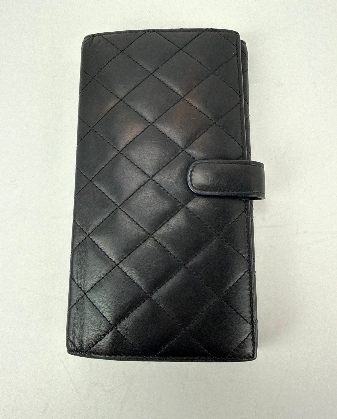 
                  
                    Chanel Cambon Line Bifold Long Black Smooth Leather Wallet Clutch
                  
                
