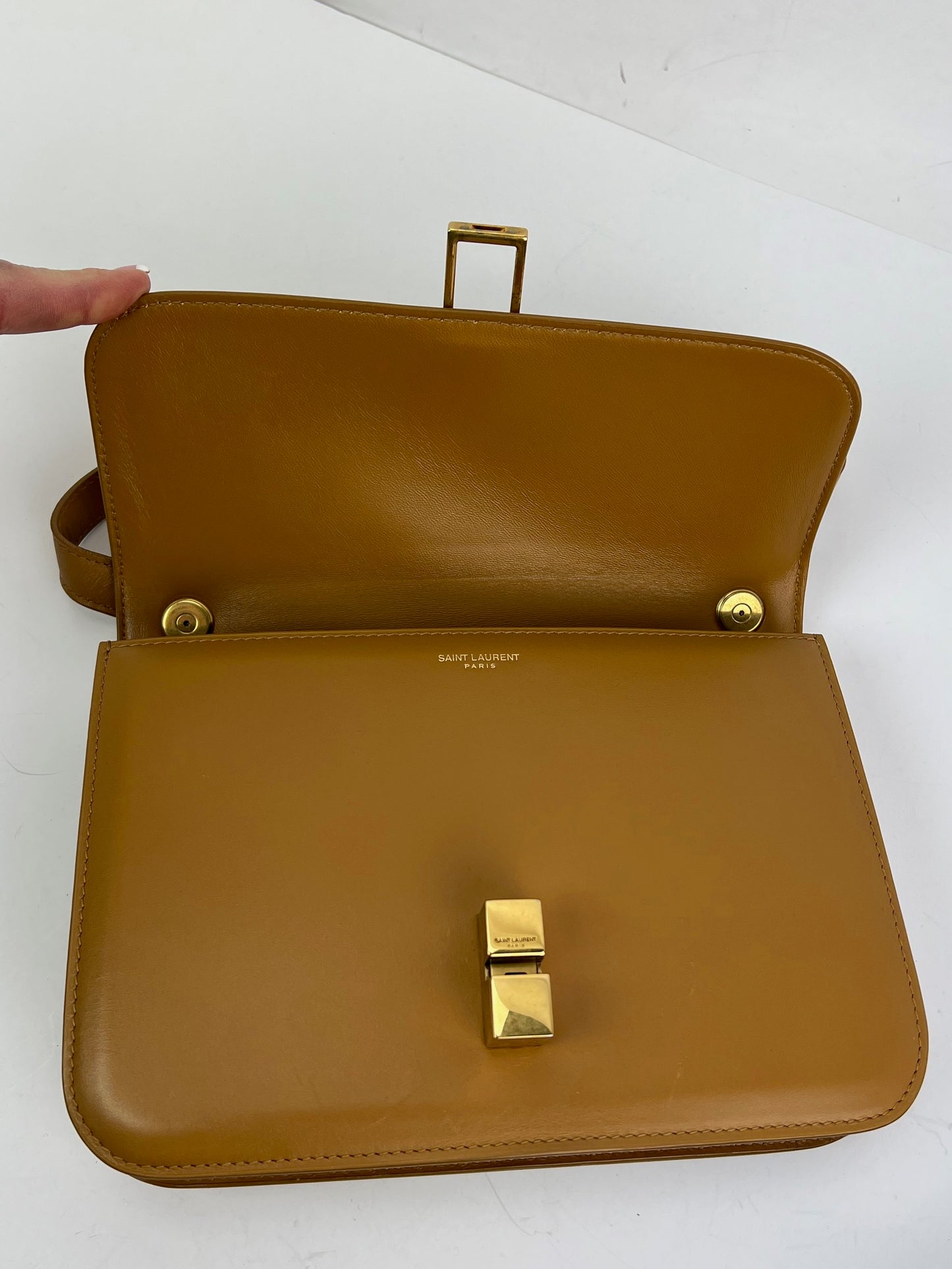 
                  
                    Saint Laurent Smooth Calfskin Le Carre Brown Shoulder Bag
                  
                