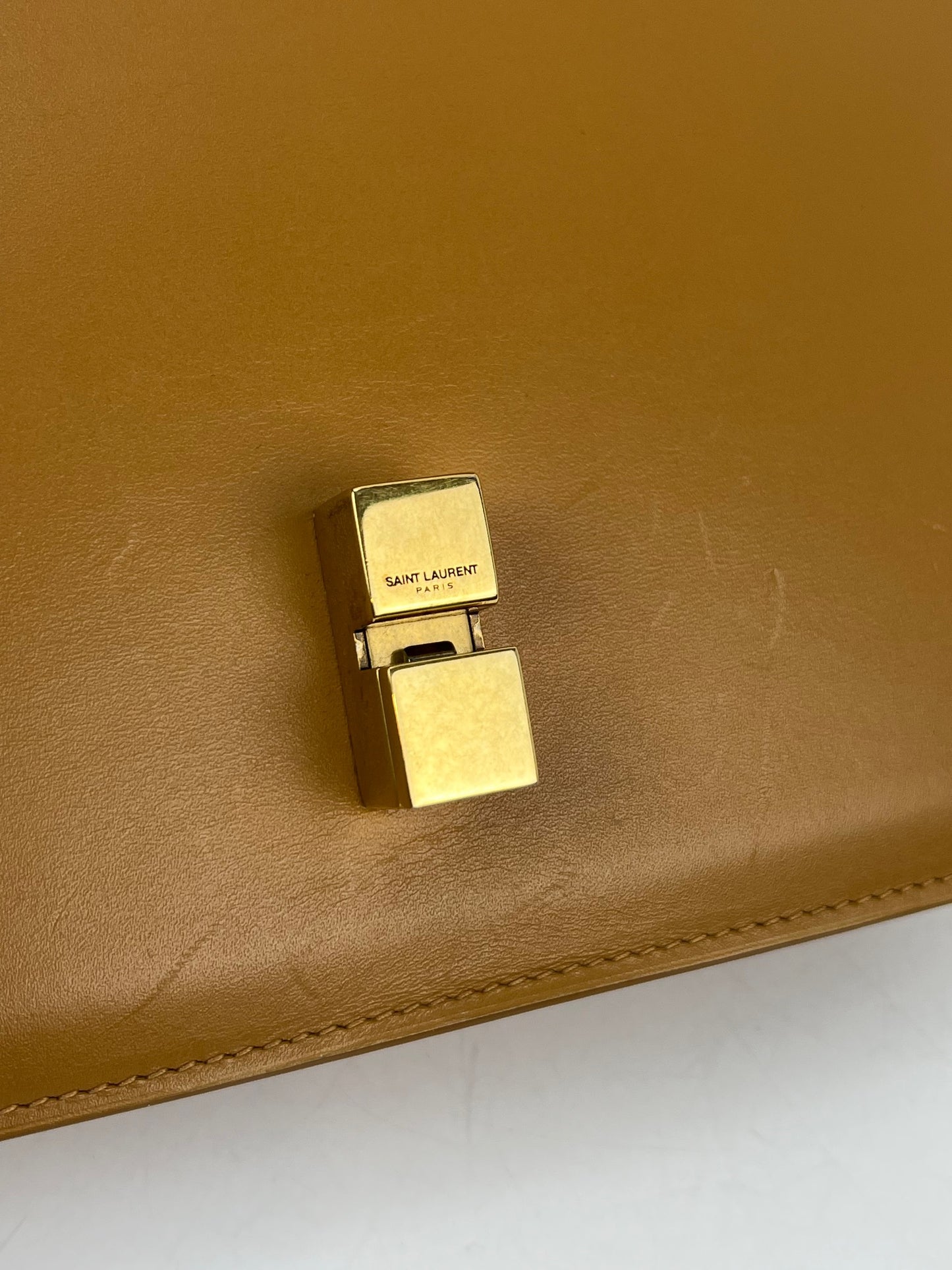 
                  
                    Saint Laurent Smooth Calfskin Le Carre Brown Shoulder Bag
                  
                
