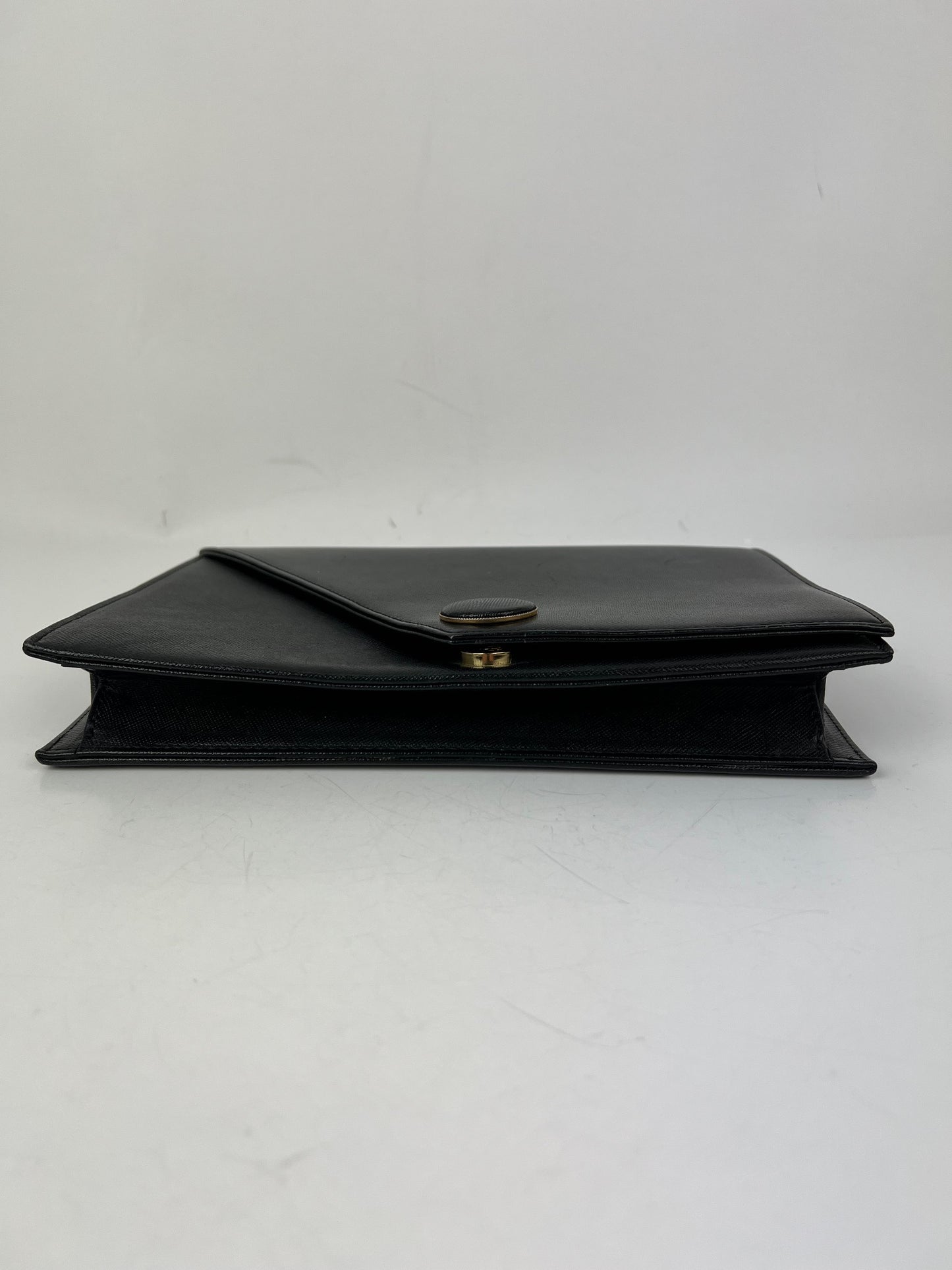 
                  
                    Saint Laurent Black Saffiano Leather Diagonal Clutch Shoulder Bag Vintage
                  
                