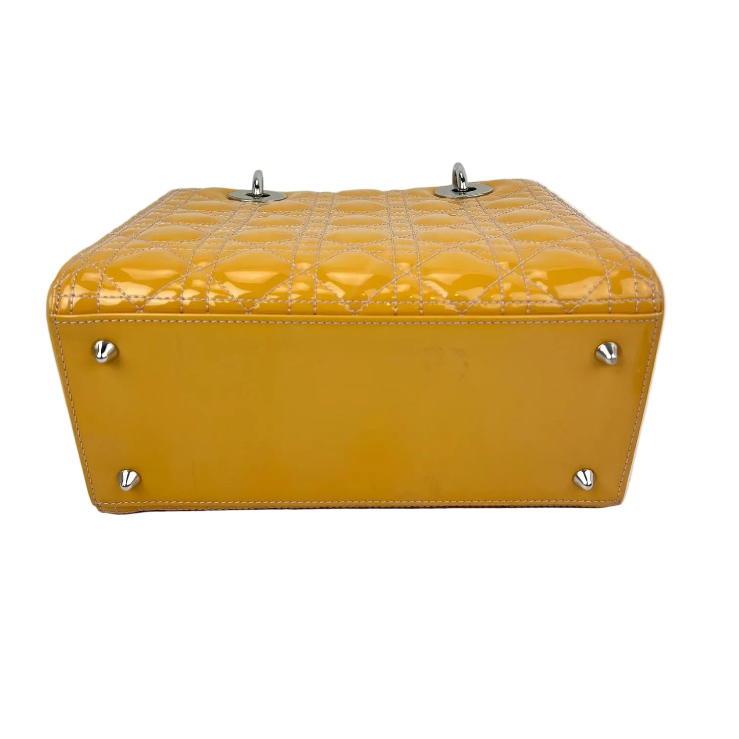 
                  
                    Christian Dior Yellow Patent Leather Cannage Medium Lady Dior Bag
                  
                