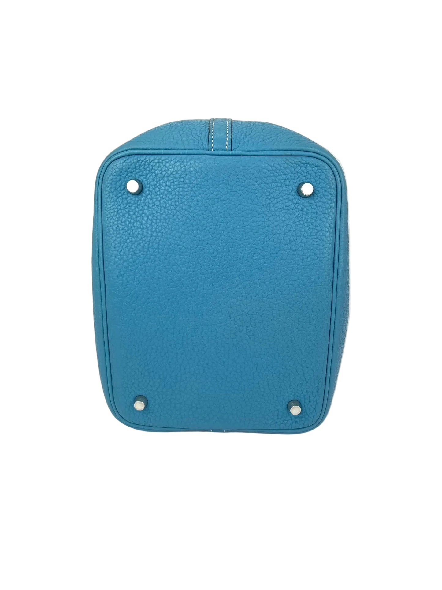 
                  
                    Hermes Taurillon Clemence Picotin 22 MM Blue Leather Hand Bag
                  
                