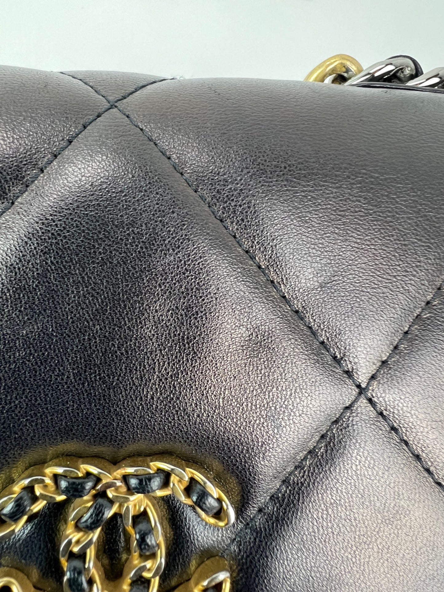 
                  
                    Chanel Lambskin Quilted Chanel 19 Wallet on a Chain Black Bag
                  
                
