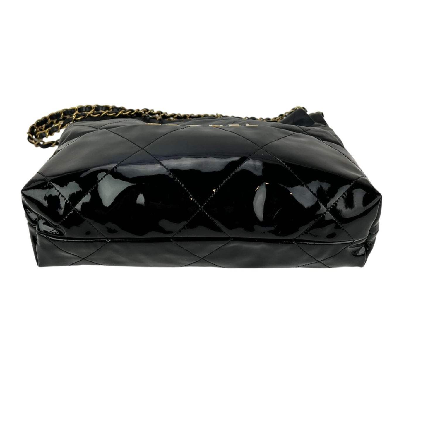 
                  
                    Chanel 22 Small Black Shiny And Patent Calfskin Gold Harware Shoulder Bag
                  
                
